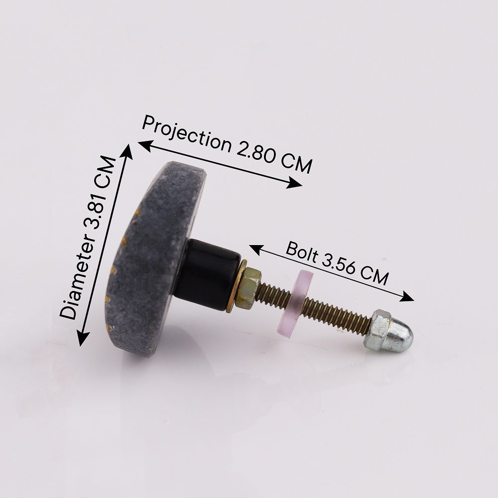 Round Stone Brass Drawer Knob