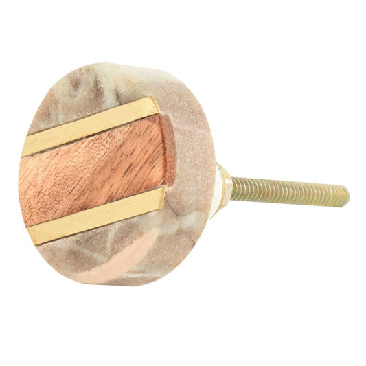 Marble and Wood Drawer Knob